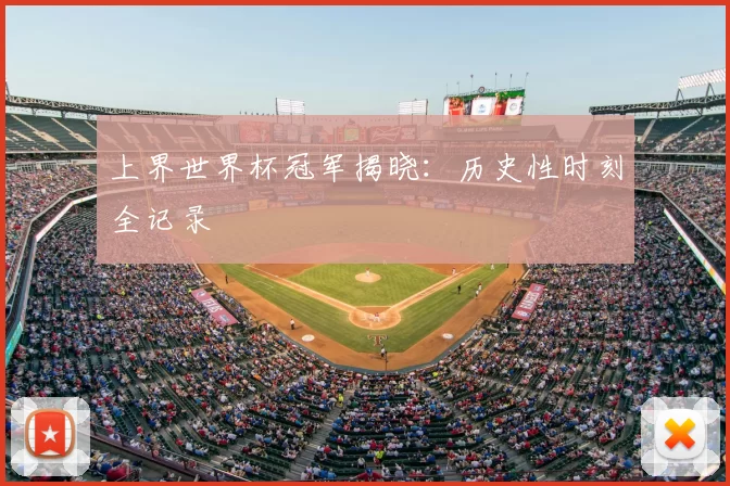 上界世界杯冠军揭晓:历史性时刻全记录