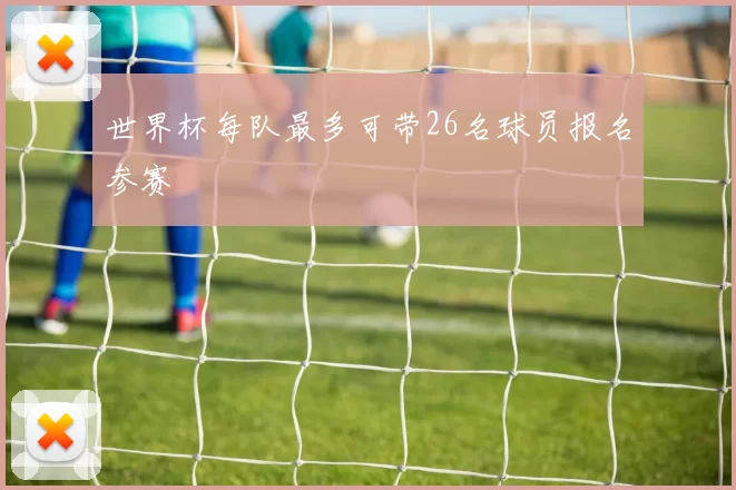 世界杯每队最多可带26名球员报名参赛